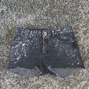 Zara kids black denim shorts